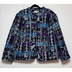 Art-to-Wear Patterned Tapestry Jacket Womens‎ Size 3X Eclectic Retro Maximalist